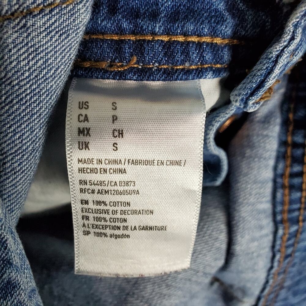 American Eagle Outfitters Distressed Raw Hem Denim Shortalls Size Small - Picture 4 of 10